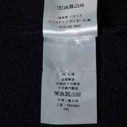 Pre Owned Dior Black Floral Logo Printed Cotton Crewneck Sweatshirt M