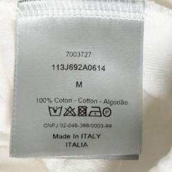 مملوكة مسبقًا Dior White Oblique Monogram Jacquard Terry Oversized T-Shirt M