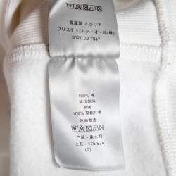 Pre Owned Dior White Paint Splatter Printed Cotton Crewneck Sweatshirt S