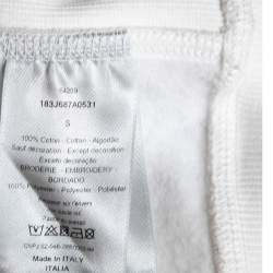 Pre Owned Dior White Paint Splatter Printed Cotton Crewneck Sweatshirt S