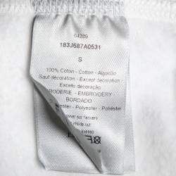 Pre Owned Dior White Paint Splatter Printed Cotton Crewneck Sweatshirt S