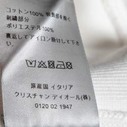 Pre Owned Dior White Paint Splatter Printed Cotton Crewneck Sweatshirt S