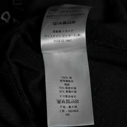 Pre Owned Dior Black Cotton Bee Embroidered Short Sleeve T-Shirt M