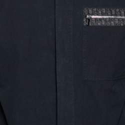 Dior Navy Blue Cotton Pocket Detail Button Front Shirt M