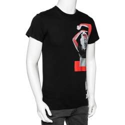 مملوكة مسبقًا Dior Black Printed Cotton Short Sleeve T-Shirt S