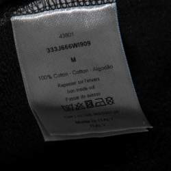Dior Black Cotton Floral Printed Logo Embroidered Long Sleeve Sweatshirt M