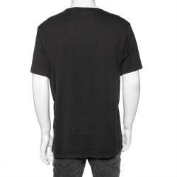 Pre Owned Dior Black Cotton Logo Printed Crewneck T-Shirt XL