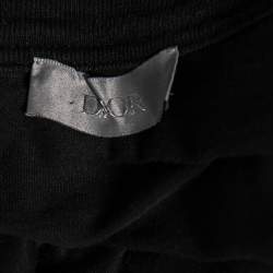 Pre Owned Dior Black Cotton Logo Printed Crewneck T-Shirt XL