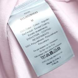 Pre Owned Dior Homme X Sorayama Pink Dinosaur Printed Cotton Crewneck T-Shirt M