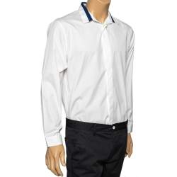 Pre Owned Dior White Cotton Long Sleeve Shirt M