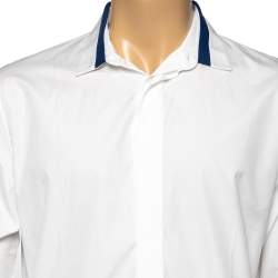Pre Owned Dior White Cotton Long Sleeve Shirt M