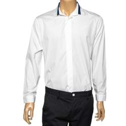 Dior Oblique Overshirt Blue Cotton-Blend Twill