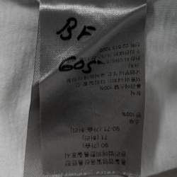 Dior White Printed Cotton and Mesh Overlay Short Sleeve T-shirt XS