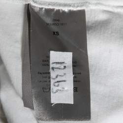 Dior White Printed Cotton and Mesh Overlay Short Sleeve T-shirt XS