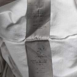 Dior White Printed Cotton and Mesh Overlay Short Sleeve T-shirt XS