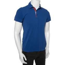 Dior Blue Cotton Short Sleeve Polo T Shirt S