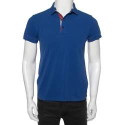 Dior Blue Cotton Short Sleeve Polo T Shirt S