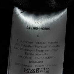 Pre Owned Dior Brown Velvet Dior Embroidered Short Sleeve T-Shirt S