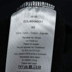 Pre Owned Dior Homme Black Floral Logo Printed Cotton Crewneck Sweatshirt XS