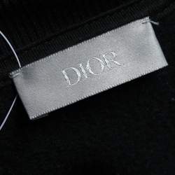 Pre Owned Dior Homme Black Floral Logo Printed Cotton Crewneck Sweatshirt XS