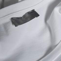 Pre Owned Dior White Cotton Bee Embroidered Short Sleeve T-Shirt L
