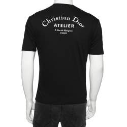مملوكة مسبقًا Dior Homme Black Logo Printed Cotton Short Sleeve T-Shirt XS
