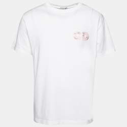 Louis Vuitton Pink Graphic Print Scoop Neck T-Shirt M