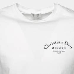 Dior White Cotton Logo Printed Crew Neck T-Shirt XS