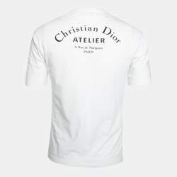 Dior White Cotton Logo Printed Crew Neck T-Shirt XS