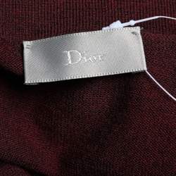 Dior Homme Burgundy Wool V-Neck Sweater XL