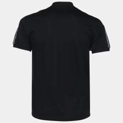 Dior Black Cotton Pique Logo Tape Trim Detailed Polo T-Shirt L