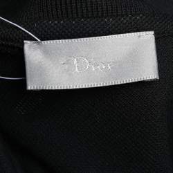Dior Black Cotton Pique Logo Tape Trim Detailed Polo T-Shirt L