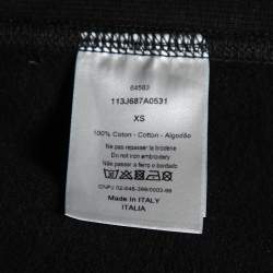 Dior Black Floral Logo Printed Cotton Crewneck Sweatshirt XS