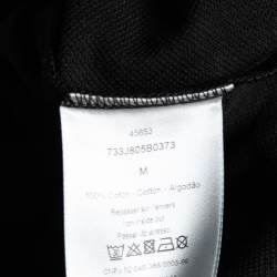 Dior Black Cotton Bee Embroidered Polo T-Shirt M