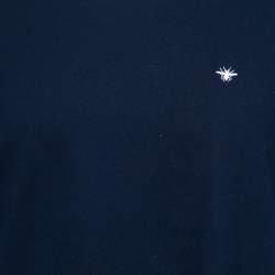 Dior Navy Blue Cotton Bee Embroidered Crew Neck T-Shirt L