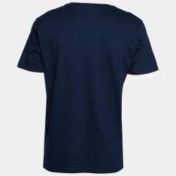Dior Navy Blue Cotton Bee Embroidered Crew Neck T-Shirt L