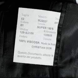 Pre Owned Dior Boutique Black Super 150's Wool Blazer XL