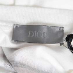 Dior White Mount Zion Graphic Print Cotton Crew Neck T-Shirt L