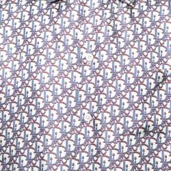 Dior Blue Oblique Pixel Printed Silk Short Sleeve Shirt XL