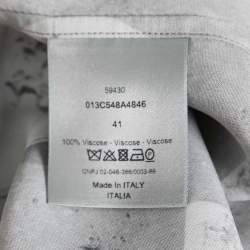 Dior X Daniel Arsham Grey Lunar Printed Crepe Short Sleeve Shirt L