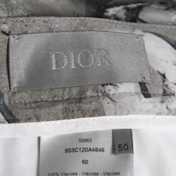 Dior X Daniel Arsham Grey Lunar Print Crepe Shorts L