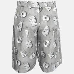 Dior X Daniel Arsham Grey Lunar Print Crepe Shorts L