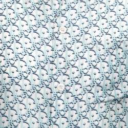 Dior Blue Oblique Pixel Print Silk Short Sleeve Shirt M