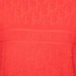 Dior Red Oblique Jacquard Terry Cotton Short Sleeve T-Shirt M