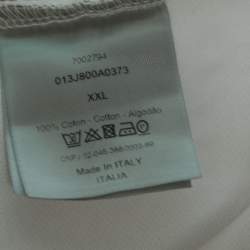 Dior White Cotton Pique Logo Embroidered Polo T-Shirt XXL