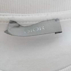 Dior White Cotton Dior Et Moi Sequin Embellished Short Sleeve T-Shirt L