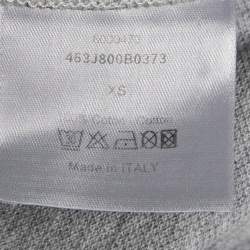 Dior Grey Cotton Pique Short Sleeve Polo T-Shirt XS