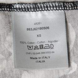 Pre Owned Dior Black Printed Cotton Crew Neck T-Shirt XS