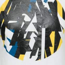 Dior Homme White Printed Cotton Short Sleeve Round Neck T-Shirt XS