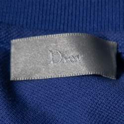 Dior Purple Cotton Pique Bee Embroidered Short Sleeve Polo T-Shirt XS